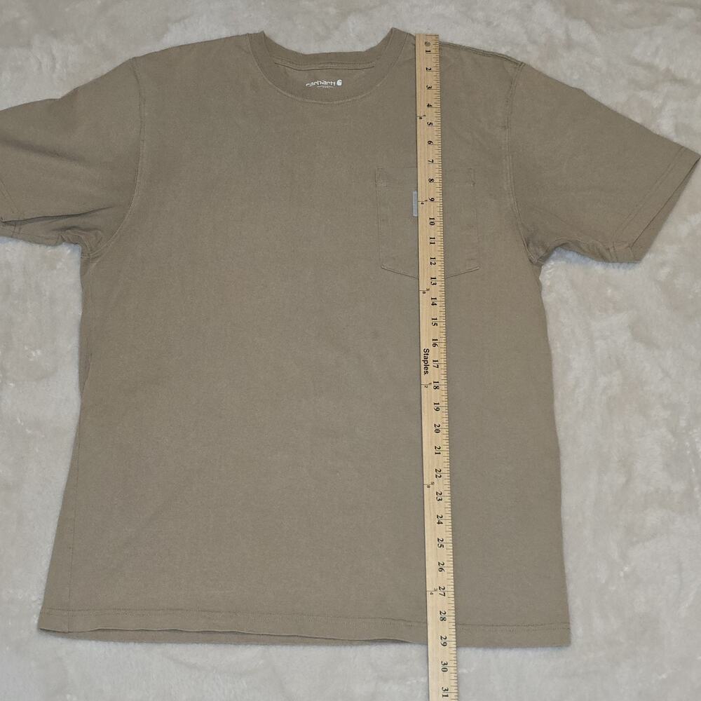 Carhartt Loose Fit Workwear T-Shirt Men’s Size M Brown Pocket Heavyweight Cotton - Picture 3 of 7